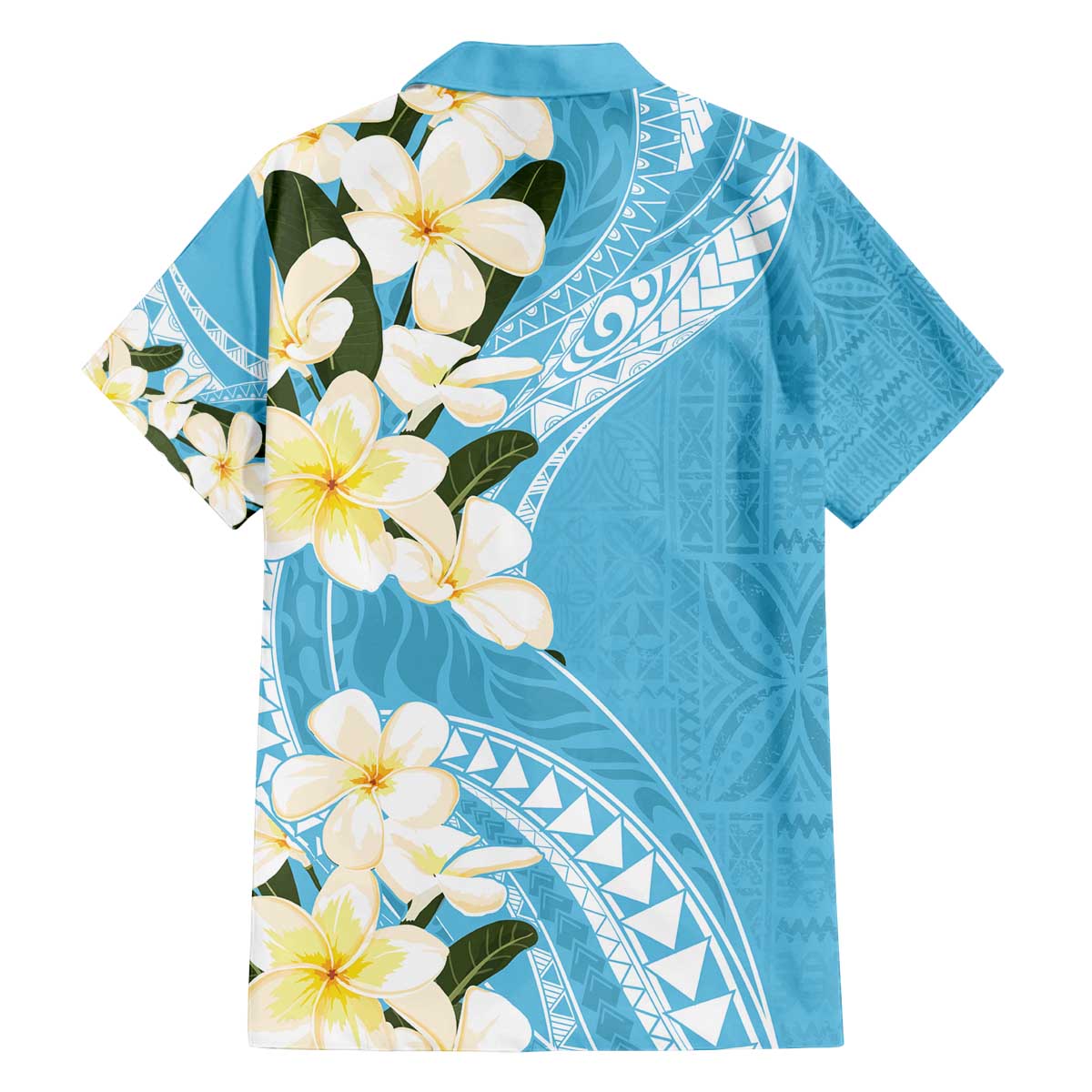 Aloha Hawaii Festive Family Matching Off Shoulder Short Dress and Hawaiian Shirt Frangipani Lace Classic - Turquoise