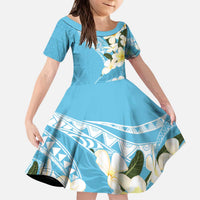 Aloha Hawaii Festive Family Matching Puletasi and Hawaiian Shirt Frangipani Lace Classic - Turquoise