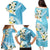 Aloha Hawaii Festive Family Matching Puletasi and Hawaiian Shirt Frangipani Lace Classic - Turquoise