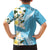 Aloha Hawaii Festive Family Matching Short Sleeve Bodycon Dress and Hawaiian Shirt Frangipani Lace Classic - Turquoise