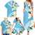 Aloha Hawaii Festive Family Matching Summer Maxi Dress and Hawaiian Shirt Frangipani Lace Classic - Turquoise