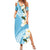 Aloha Hawaii Festive Family Matching Summer Maxi Dress and Hawaiian Shirt Frangipani Lace Classic - Turquoise