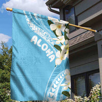 Aloha Hawaii Festive Garden Flag Frangipani Lace Classic - Turquoise LT7 - Polynesian Pride