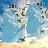 Aloha Hawaii Festive Garden Flag Frangipani Lace Classic - Turquoise LT7 - Polynesian Pride