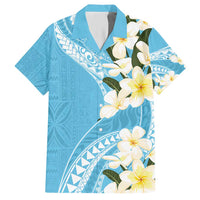 Aloha Hawaii Festive Hawaiian Shirt Frangipani Lace Classic - Turquoise LT7 Turquoise - Polynesian Pride