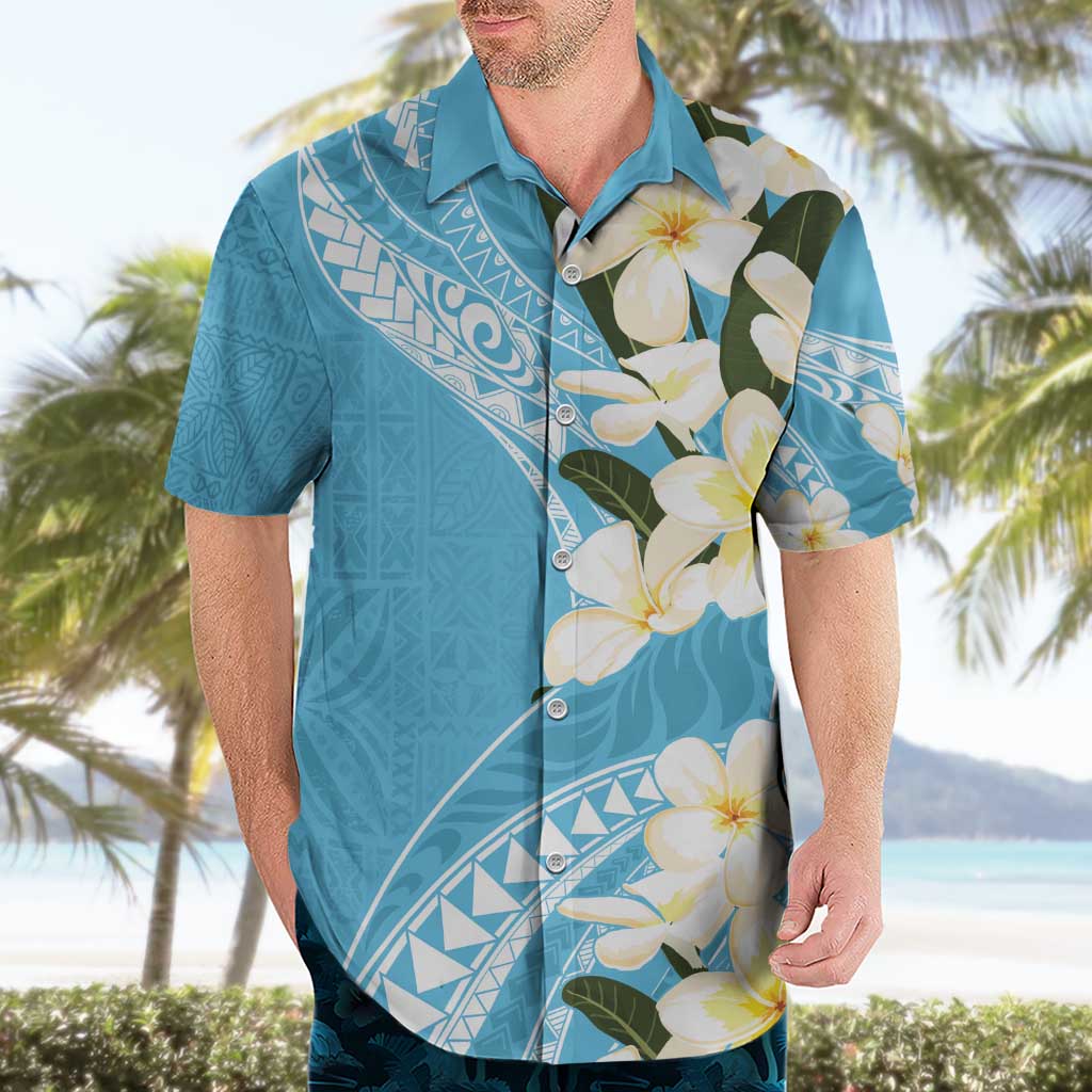 Aloha Hawaii Festive Hawaiian Shirt Frangipani Lace Classic - Turquoise LT7 - Polynesian Pride