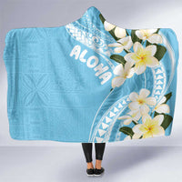 Aloha Hawaii Festive Hooded Blanket Frangipani Lace Classic - Turquoise LT7 One Size Turquoise - Polynesian Pride