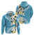 Aloha Hawaii Festive Hoodie Frangipani Lace Classic - Turquoise