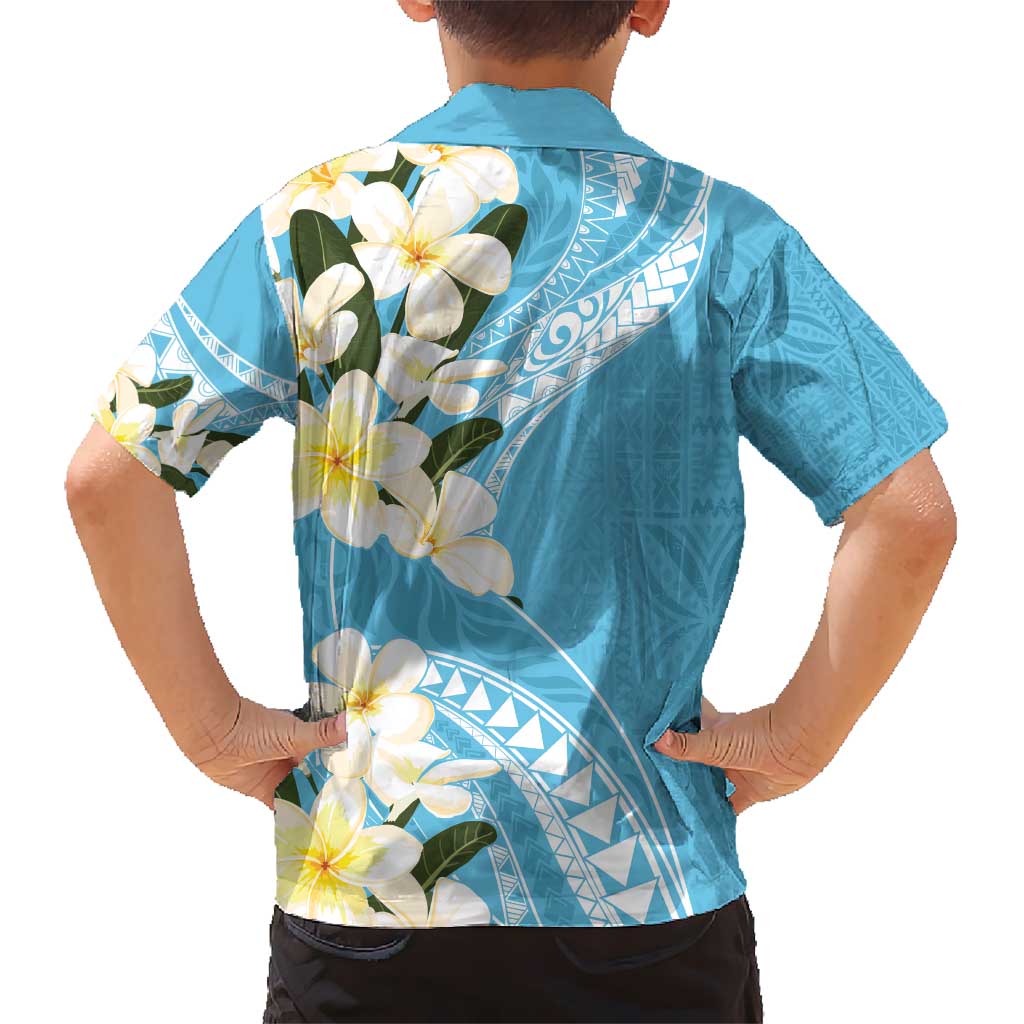 Aloha Hawaii Festive Kid Hawaiian Shirt Frangipani Lace Classic - Turquoise