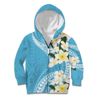 Aloha Hawaii Festive Kid Hoodie Frangipani Lace Classic - Turquoise
