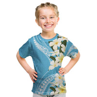 Aloha Hawaii Festive Kid T Shirt Frangipani Lace Classic - Turquoise