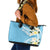 Aloha Hawaii Festive Leather Tote Bag Frangipani Lace Classic - Turquoise