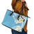 Aloha Hawaii Festive Leather Tote Bag Frangipani Lace Classic - Turquoise