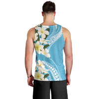Aloha Hawaii Festive Men Tank Top Frangipani Lace Classic - Turquoise LT7 - Polynesian Pride