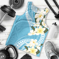 Aloha Hawaii Festive Men Tank Top Frangipani Lace Classic - Turquoise LT7 - Polynesian Pride