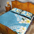 Aloha Hawaii Festive Quilt Bed Set Frangipani Lace Classic - Turquoise