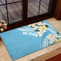 Aloha Hawaii Festive Rubber Doormat Frangipani Lace Classic - Turquoise LT7 - Polynesian Pride
