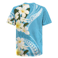 Aloha Hawaii Festive Rugby Jersey Frangipani Lace Classic - Turquoise LT7 - Polynesian Pride