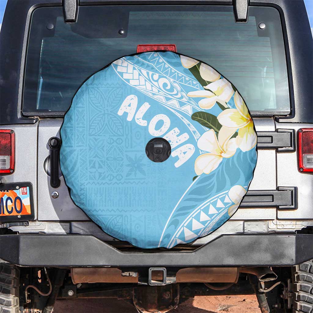 Aloha Hawaii Festive Spare Tire Cover Frangipani Lace Classic - Turquoise