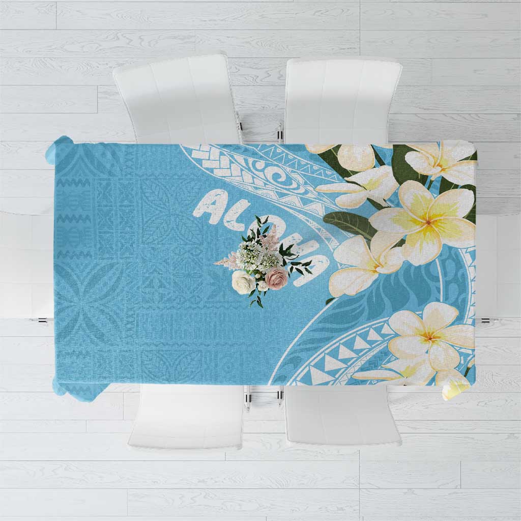 Aloha Hawaii Festive Tablecloth Frangipani Lace Classic - Turquoise LT7 Turquoise - Polynesian Pride