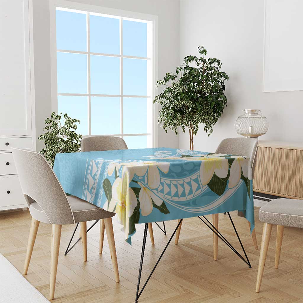 Aloha Hawaii Festive Tablecloth Frangipani Lace Classic - Turquoise LT7 - Polynesian Pride