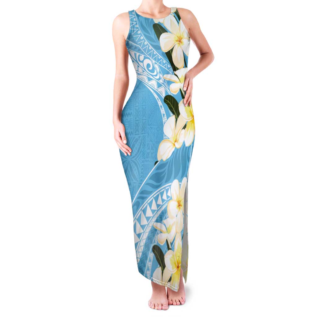 Aloha Hawaii Festive Tank Maxi Dress Frangipani Lace Classic - Turquoise