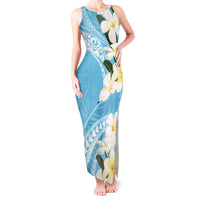 Aloha Hawaii Festive Tank Maxi Dress Frangipani Lace Classic - Turquoise