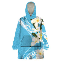 Aloha Hawaii Festive Wearable Blanket Hoodie Frangipani Lace Classic - Turquoise LT7 One Size Turquoise - Polynesian Pride