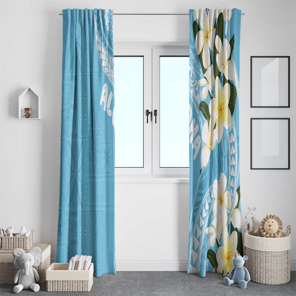 Aloha Hawaii Festive Window Curtain Frangipani Lace Classic - Turquoise LT7 - Polynesian Pride