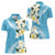 Aloha Hawaii Festive Women Polo Shirt Frangipani Lace Classic - Turquoise