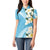 Aloha Hawaii Festive Women Polo Shirt Frangipani Lace Classic - Turquoise