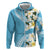 Aloha Hawaii Festive Zip Hoodie Frangipani Lace Classic - Turquoise