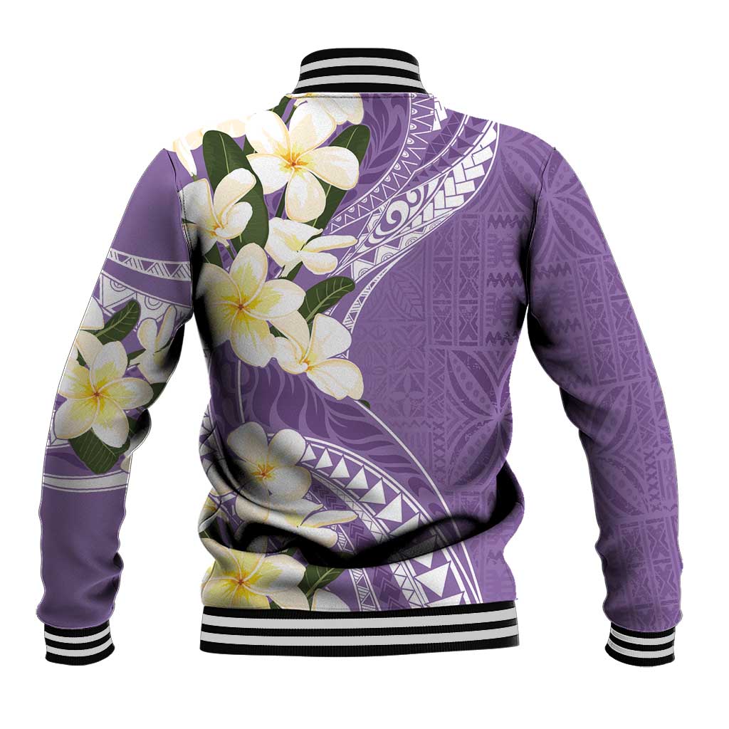 Aloha Hawaii Festive Baseball Jacket Frangipani Lace Classic - Lavender LT7 - Polynesian Pride