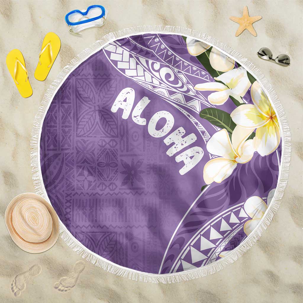 Aloha Hawaii Festive Beach Blanket Frangipani Lace Classic - Lavender