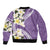 Aloha Hawaii Festive Bomber Jacket Frangipani Lace Classic - Lavender