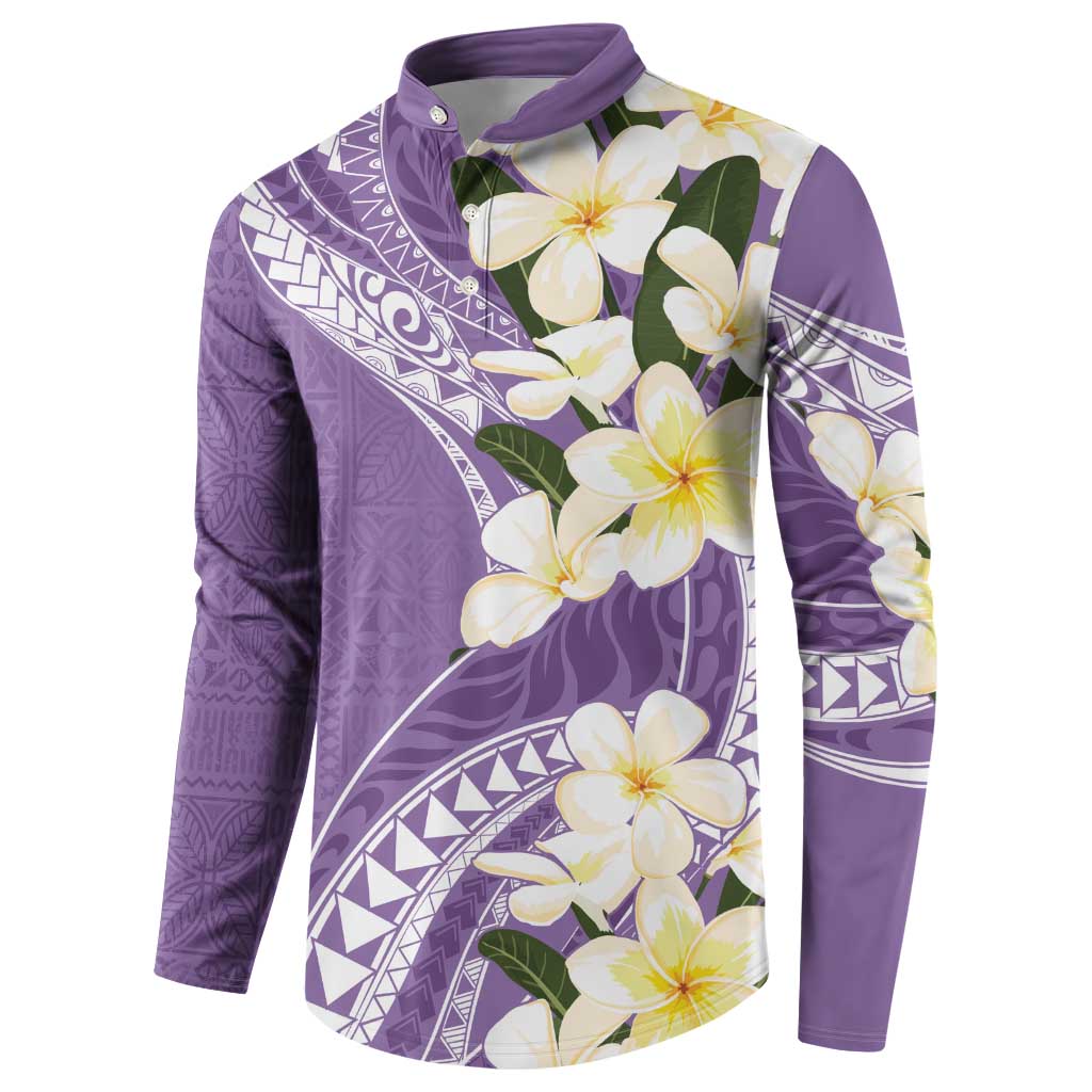 Aloha Hawaii Festive Button Sweatshirt Frangipani Lace Classic - Lavender LT7 - Polynesian Pride