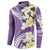 Aloha Hawaii Festive Button Sweatshirt Frangipani Lace Classic - Lavender