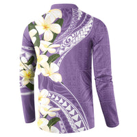 Aloha Hawaii Festive Button Sweatshirt Frangipani Lace Classic - Lavender LT7 - Polynesian Pride