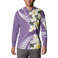 Aloha Hawaii Festive Button Sweatshirt Frangipani Lace Classic - Lavender LT7 - Polynesian Pride