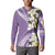 Aloha Hawaii Festive Button Sweatshirt Frangipani Lace Classic - Lavender