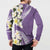 Aloha Hawaii Festive Button Sweatshirt Frangipani Lace Classic - Lavender
