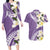 Aloha Hawaii Festive Couples Matching Long Sleeve Bodycon Dress and Hawaiian Shirt Frangipani Lace Classic - Lavender