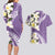 Aloha Hawaii Festive Couples Matching Long Sleeve Bodycon Dress and Hawaiian Shirt Frangipani Lace Classic - Lavender