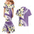 Aloha Hawaii Festive Couples Matching Mermaid Dress and Hawaiian Shirt Frangipani Lace Classic - Lavender