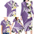 Aloha Hawaii Festive Family Matching Long Sleeve Bodycon Dress and Hawaiian Shirt Frangipani Lace Classic - Lavender