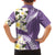 Aloha Hawaii Festive Family Matching Off The Shoulder Long Sleeve Dress and Hawaiian Shirt Frangipani Lace Classic - Lavender