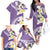 Aloha Hawaii Festive Family Matching Off The Shoulder Long Sleeve Dress and Hawaiian Shirt Frangipani Lace Classic - Lavender