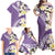 Aloha Hawaii Festive Family Matching Off Shoulder Maxi Dress and Hawaiian Shirt Frangipani Lace Classic - Lavender