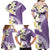 Aloha Hawaii Festive Family Matching Off Shoulder Maxi Dress and Hawaiian Shirt Frangipani Lace Classic - Lavender