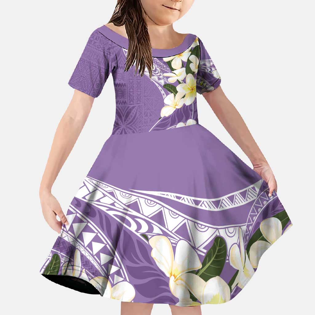 Aloha Hawaii Festive Family Matching Short Sleeve Bodycon Dress and Hawaiian Shirt Frangipani Lace Classic - Lavender